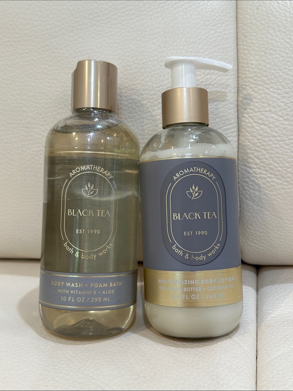Bath and Body Works Black Tea Body Wash and Lotion Bundle Full Size